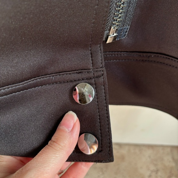 Anthropologie John + Jenn black scuba oversized moto jacket - Picture 7 of 11